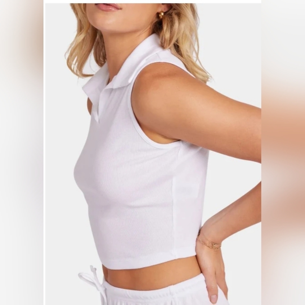 Onzie Flow Yoga Crop Polo Tank Top Size S/M NWT